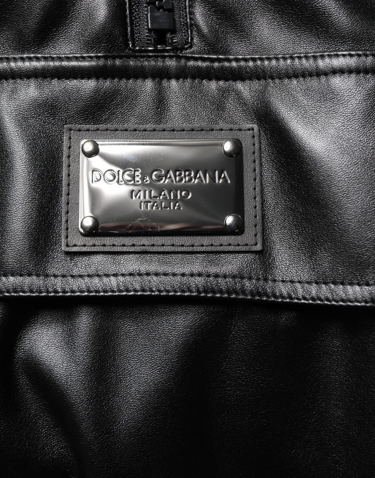 Black Polyester Logo Plaque Bomber Jacket