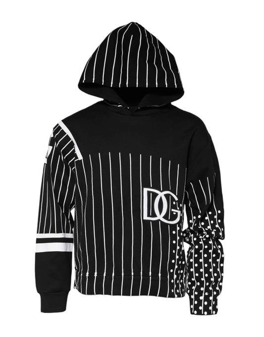 Black Stripes Hooded Men Sweatshirt Sweater
