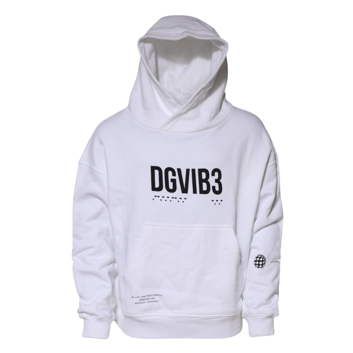 White DG Vib3 Hooded Men Sweatshirt Sweater