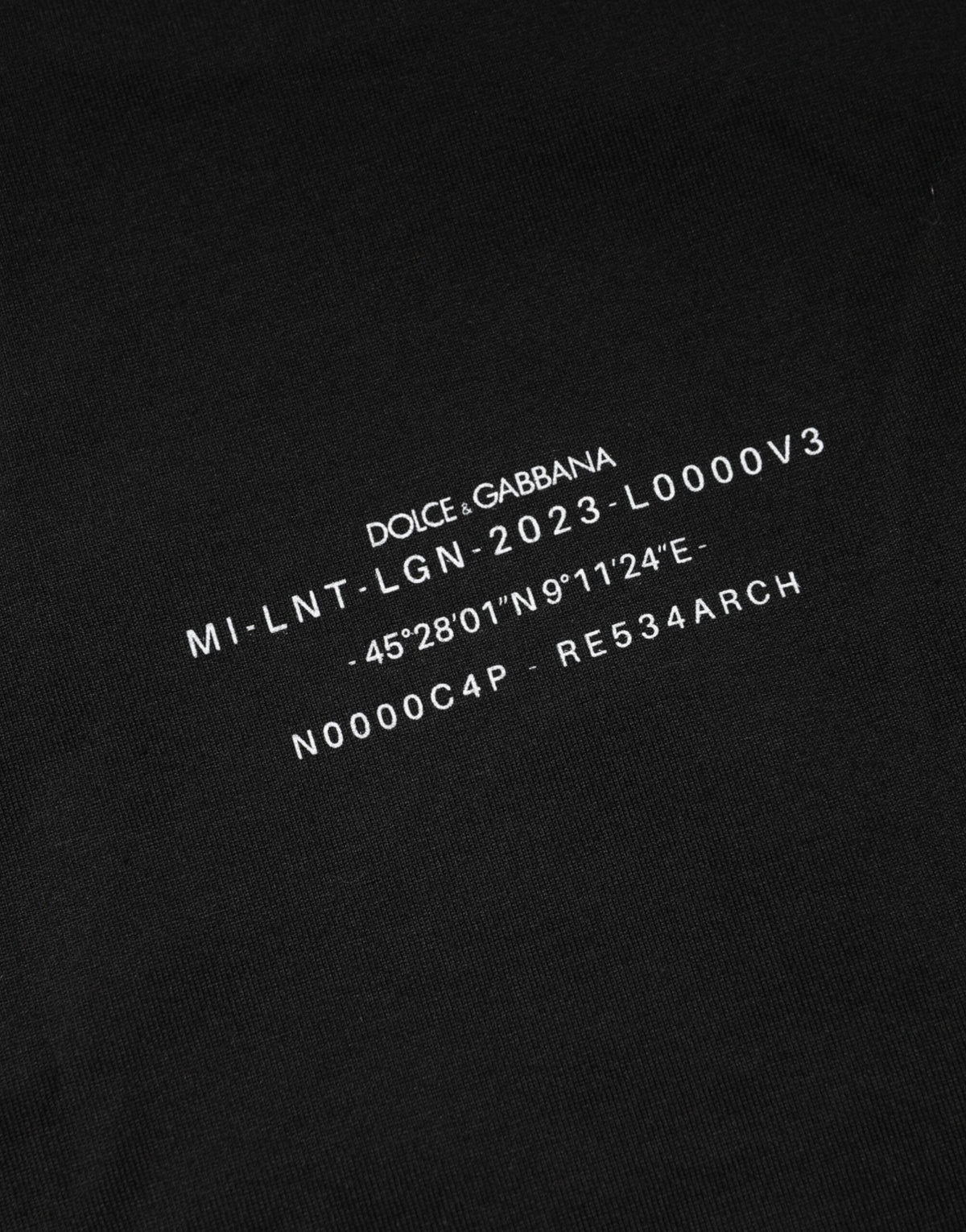Black DG Vib3 Print Cotton Crew Neck T-shirt