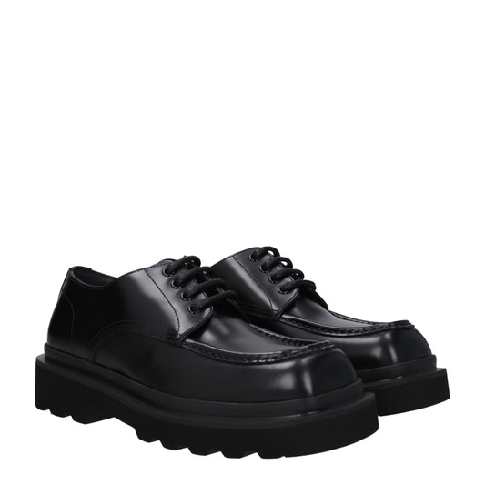 Black Leather Oxfords And Derbies