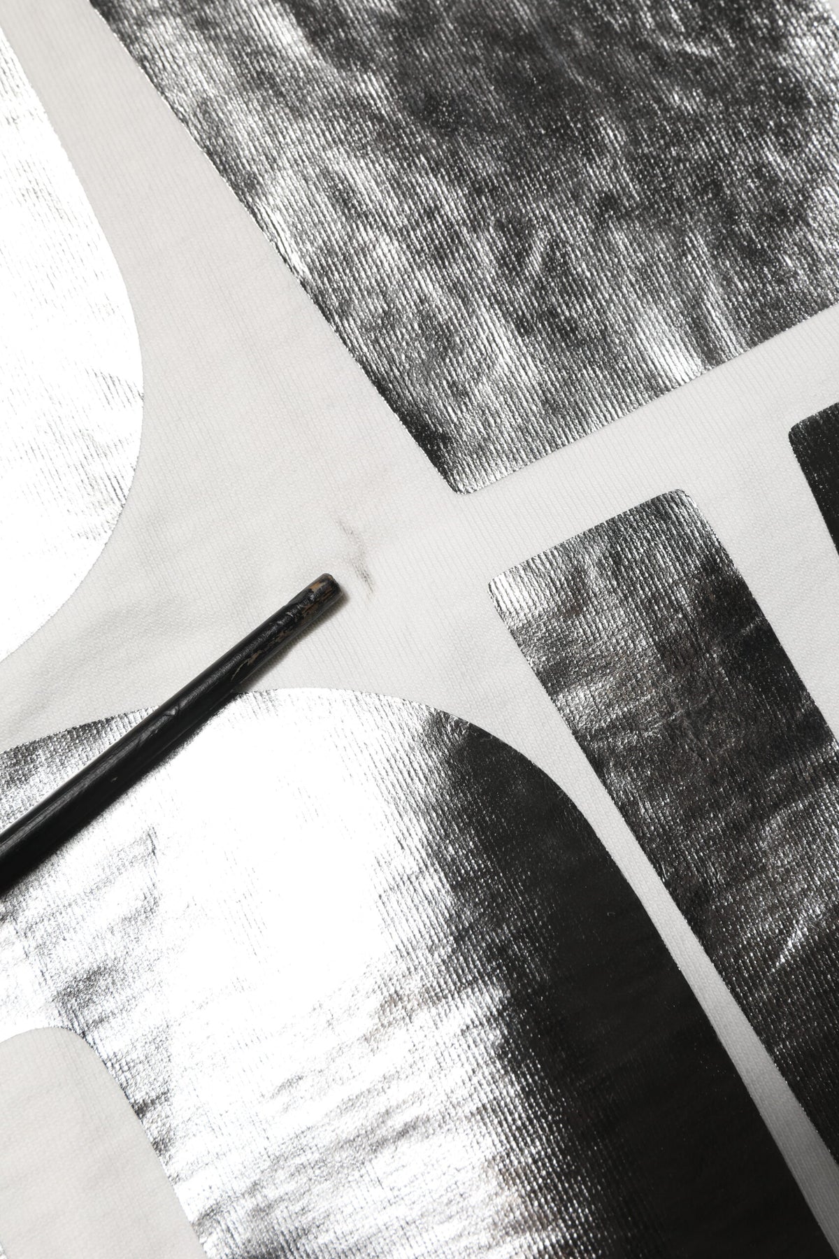 White Metallic Print Cotton CrewNeck T-shirt