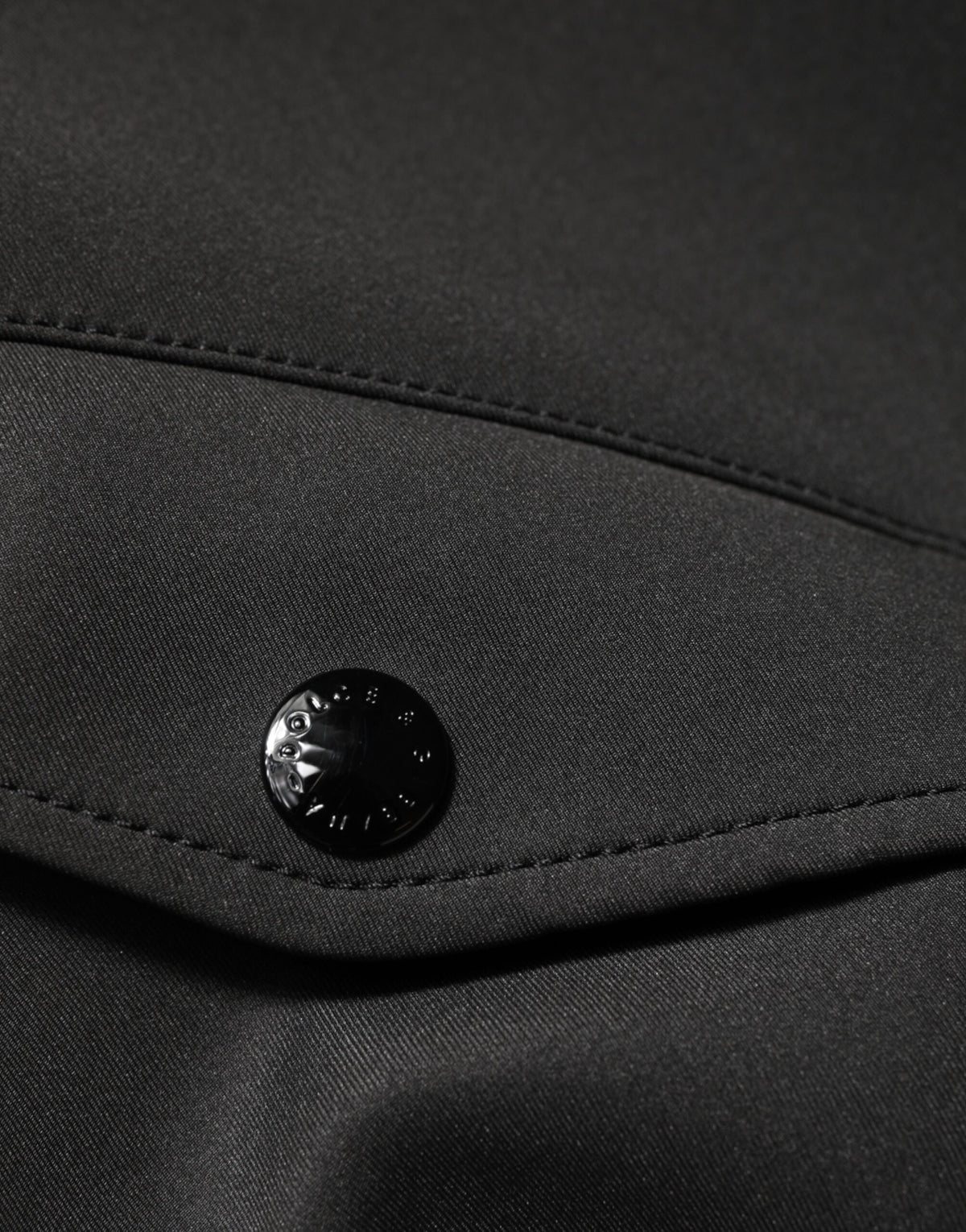 Black Polyester Logo Plaque Bomber Jacket