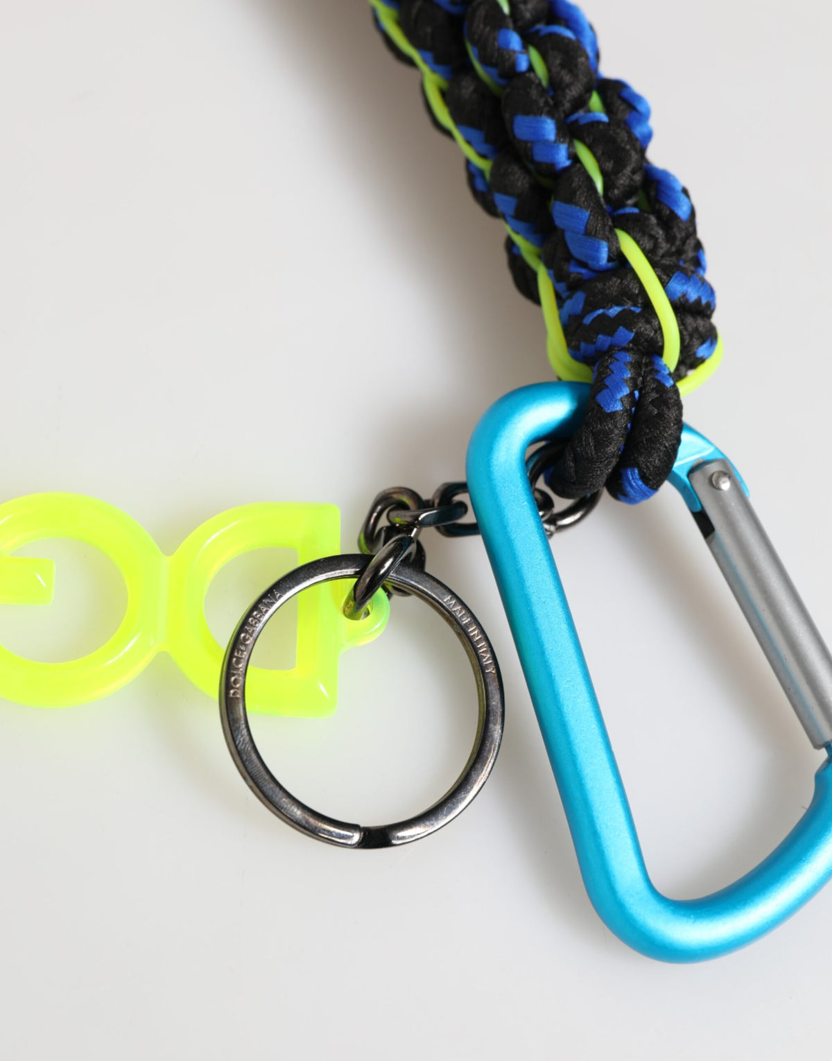 Multicolor Polyester Tape String DG Logo Keychain Keyring