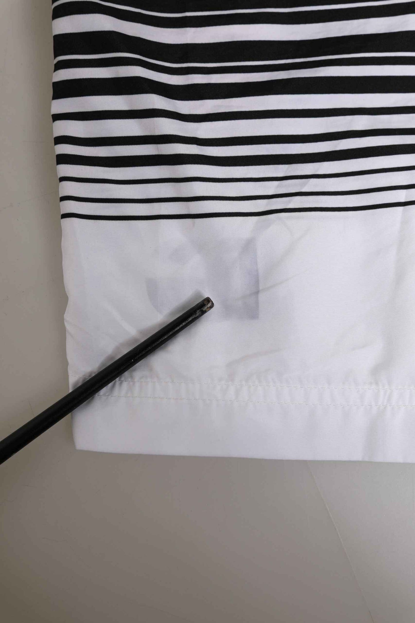Black White Striped DG Logo Men Short Swimwear