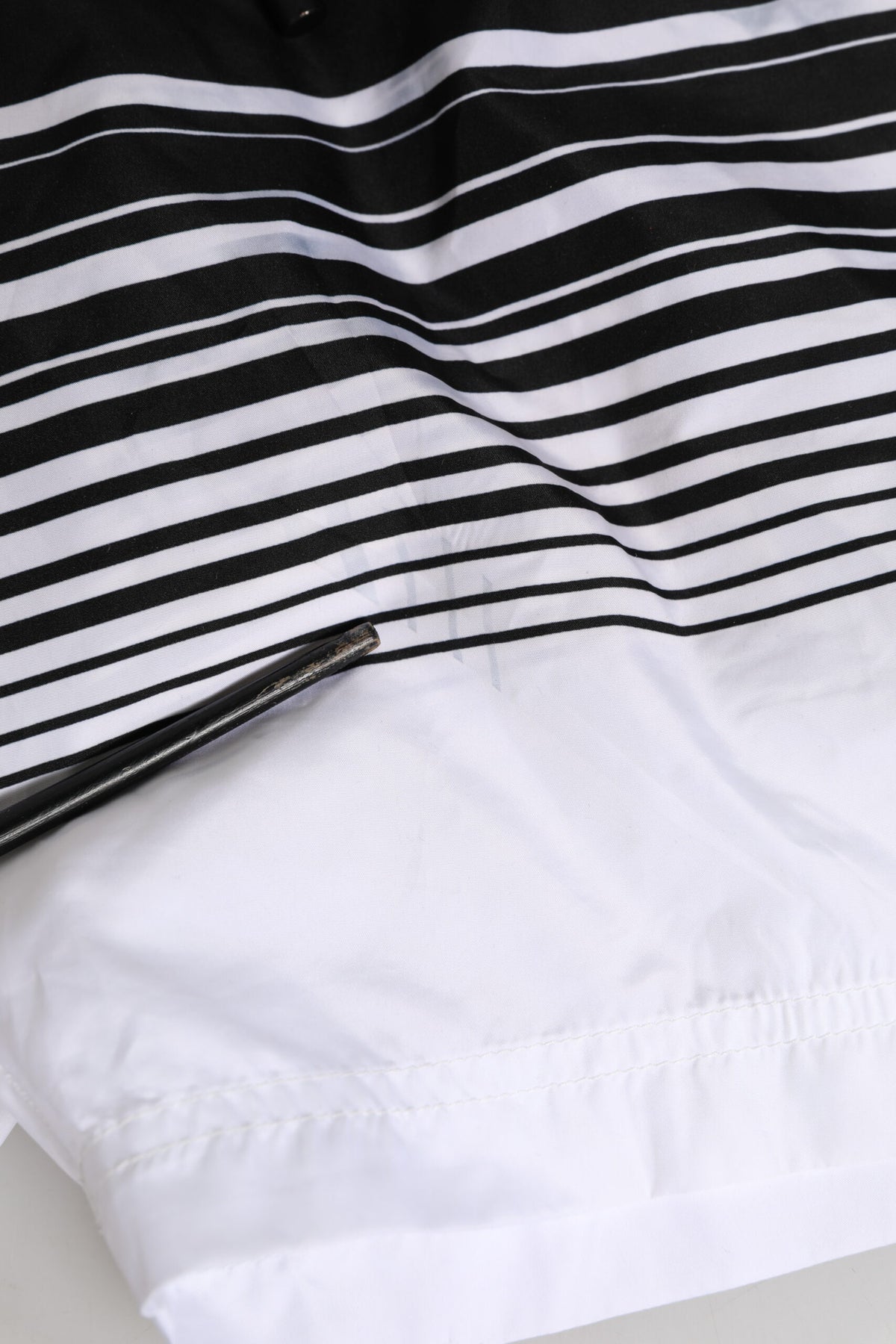Black White Striped DG Logo Men Short Swimwear