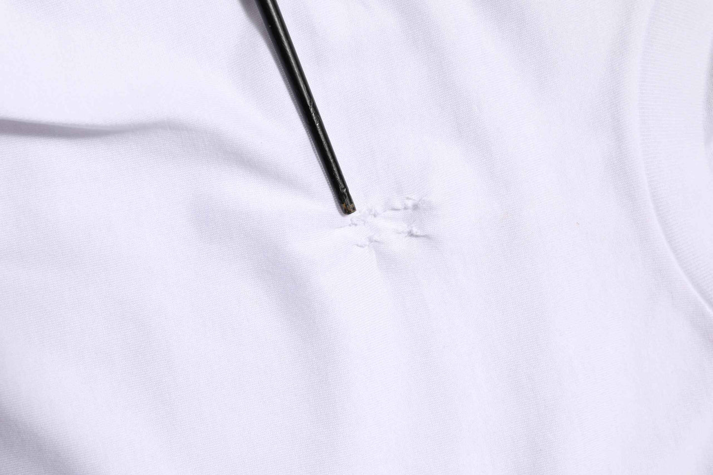 White Cotton Logo Patch Crew Neck Men T-shirt