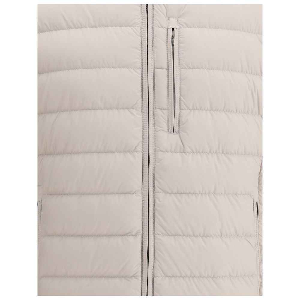 Beige Polyamide Full-Length Jacket