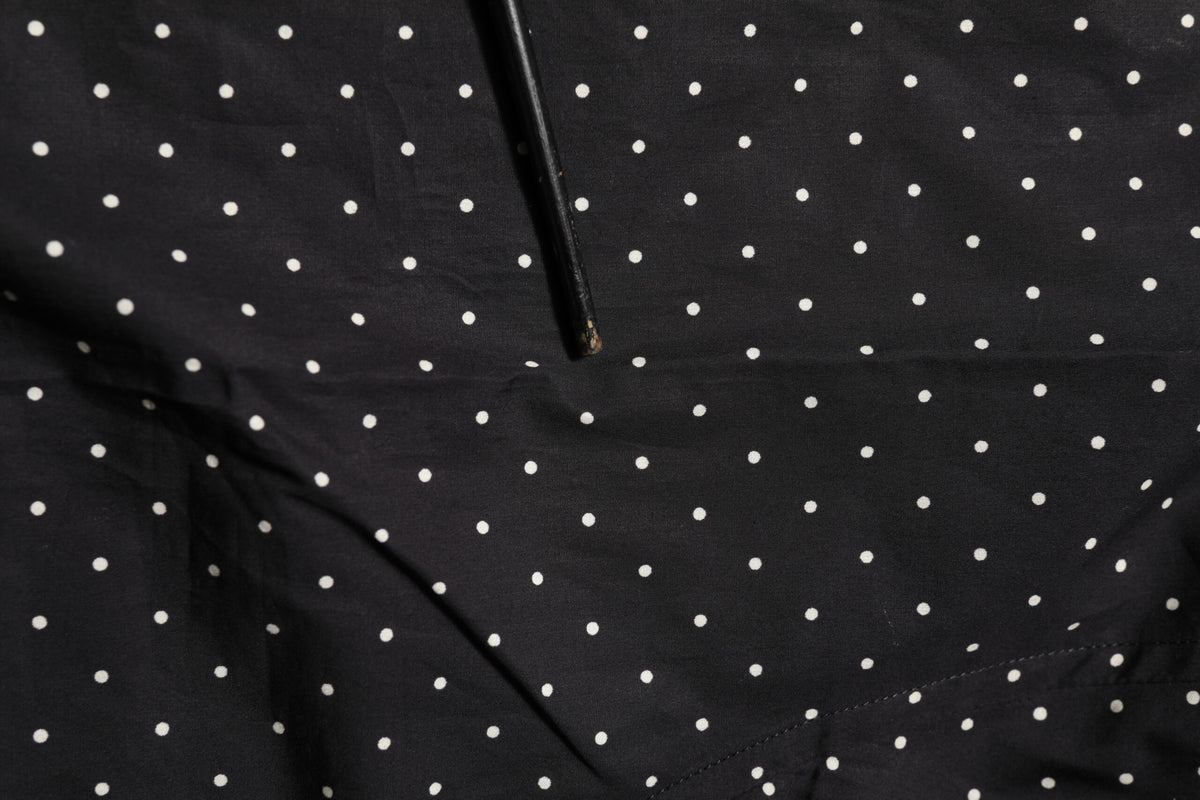 Black Polka Dot Cotton GOLD Men Formal Dress Shirt