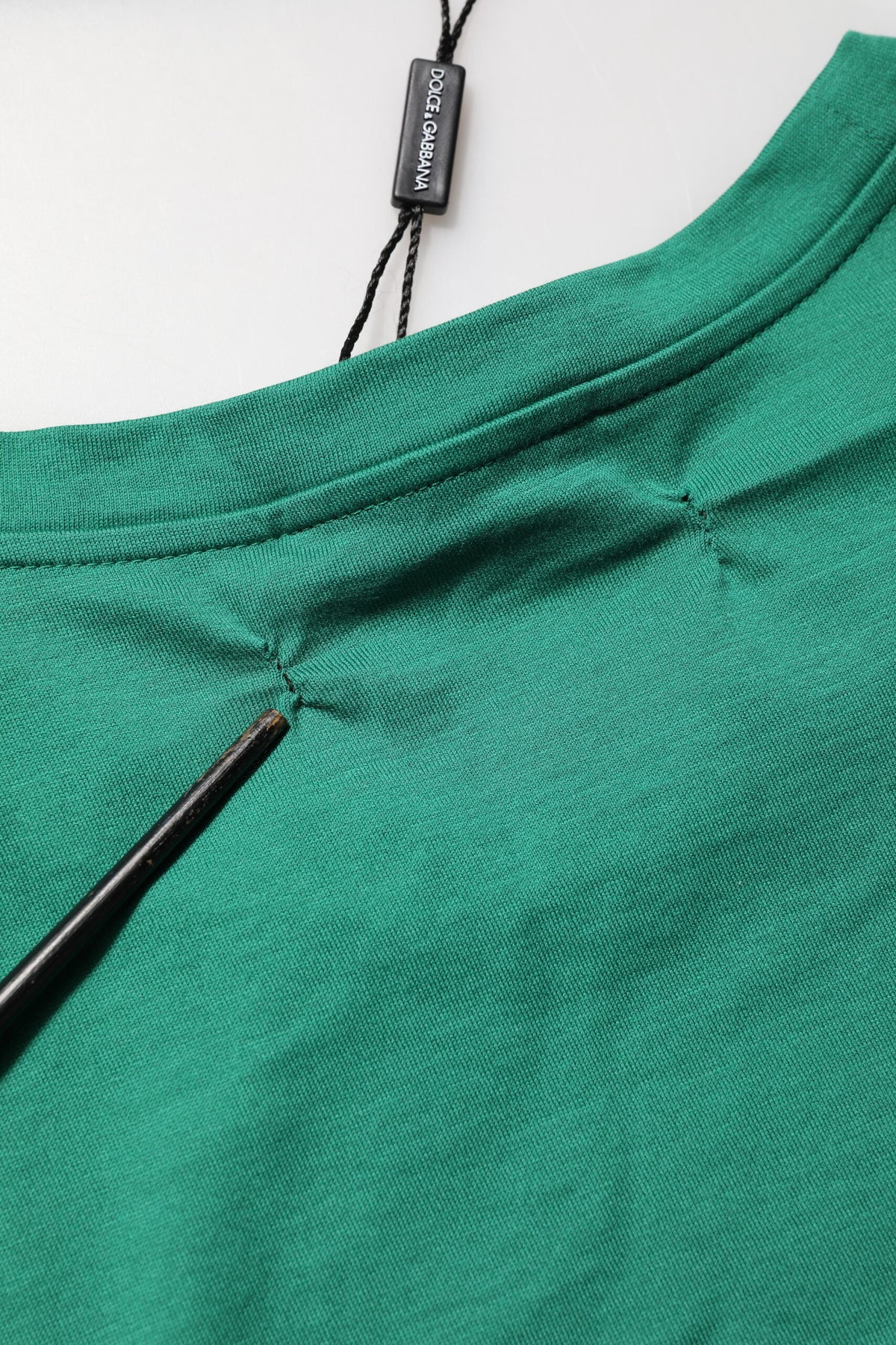 Green Cotton Graphic Logo Print Crewneck T-shirt