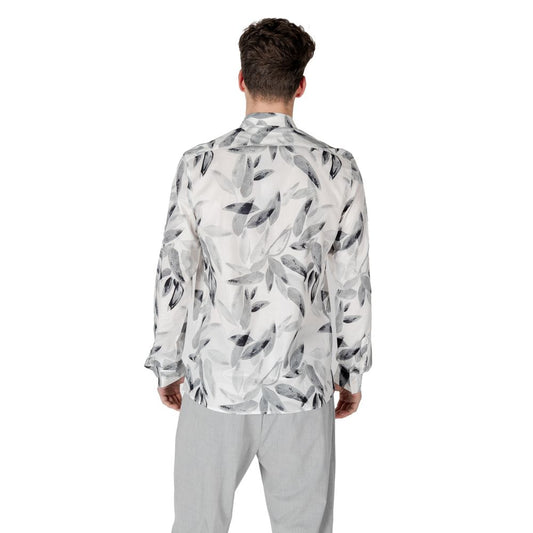 White Viscose Pattern Shirt