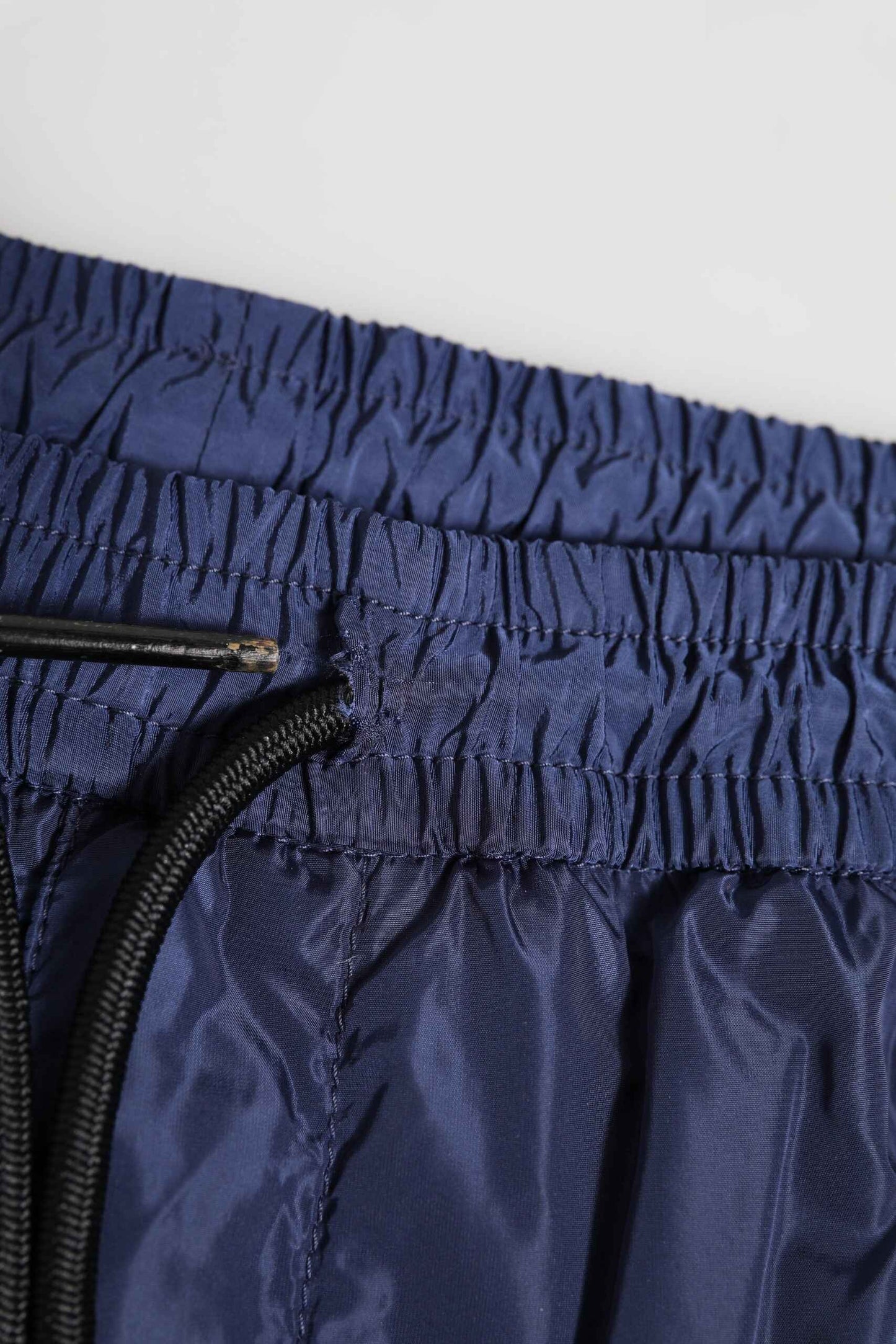 Blue Nylon Straight Jogger Sweatpants Pants