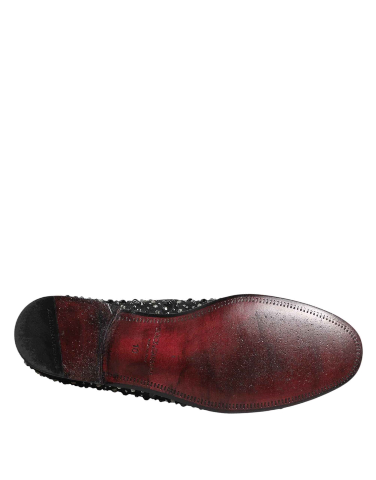 Black Suede Crystal Embellished Loafer Shoes