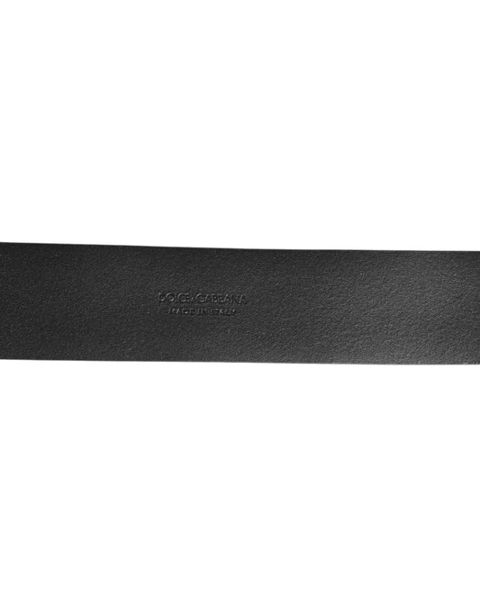 Black Leather Side Rings Brass Buckle Belt