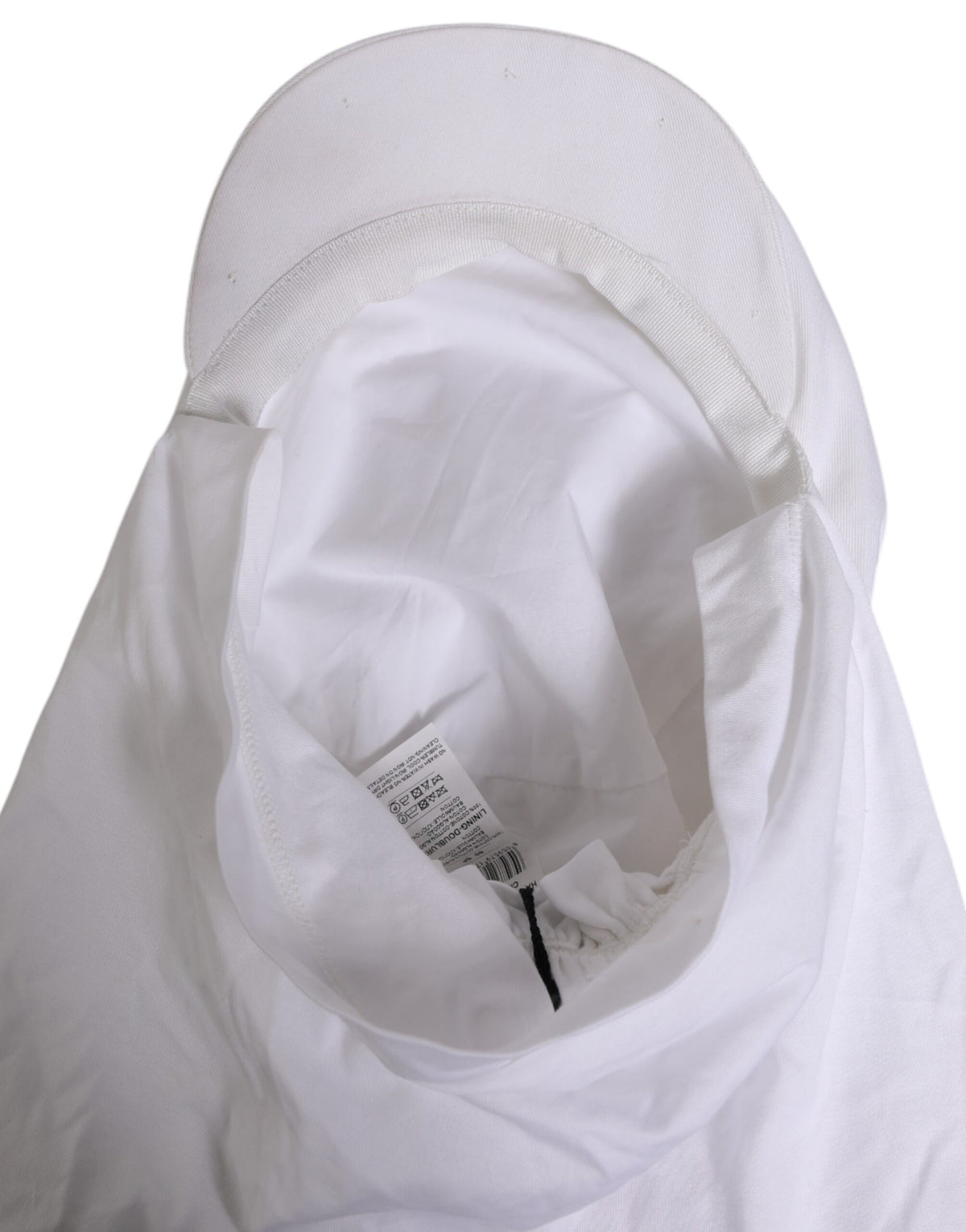 White Cotton DG Logo Plaque Baseball Balaclava Hat