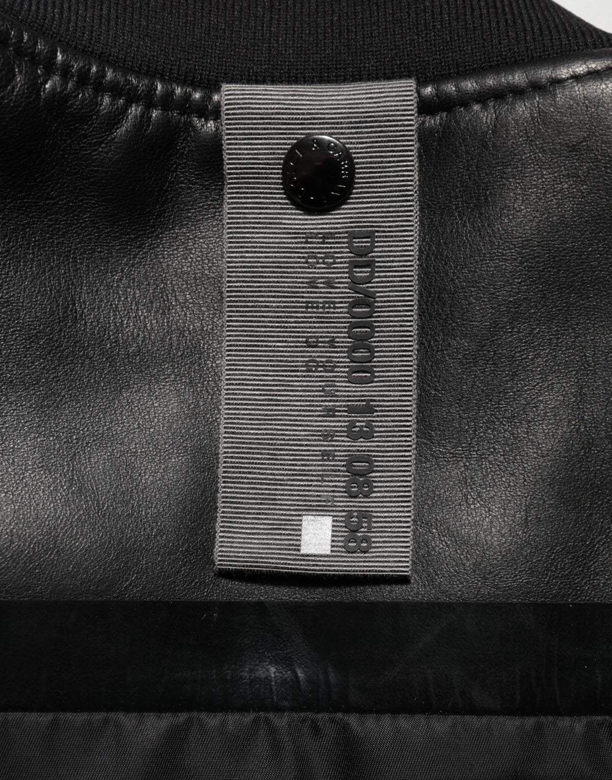 Black Leather Nylon FullZip Blouson Jacket