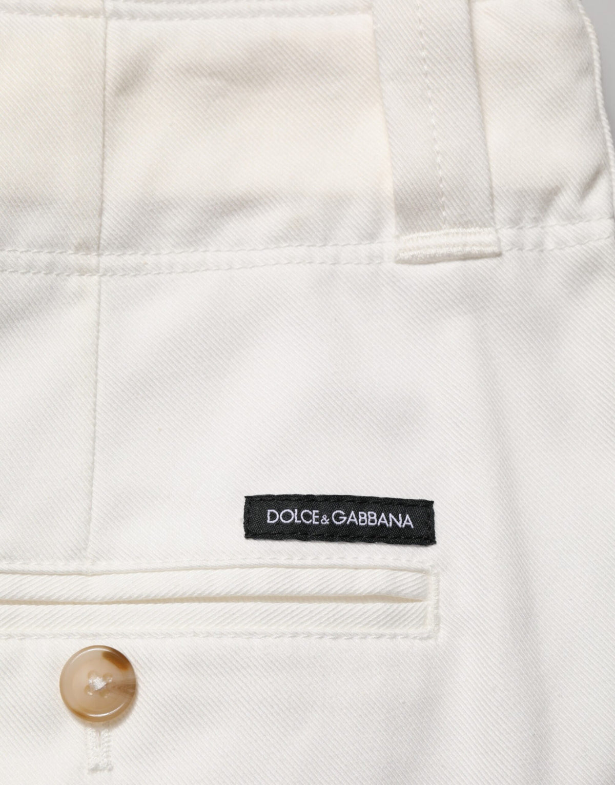 White Cotton Stretch Cropped Trouser Pants