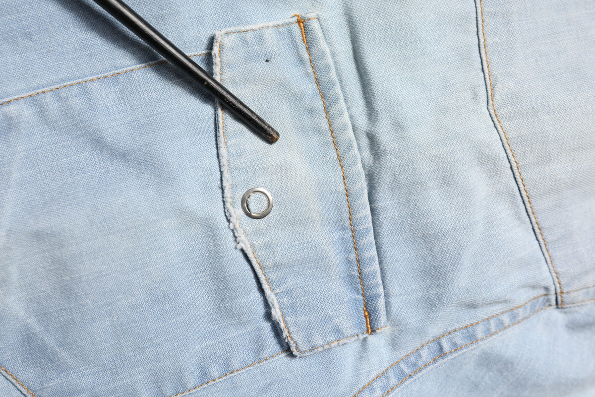 Blue Denim Collared Long Sleeve Men Shirt