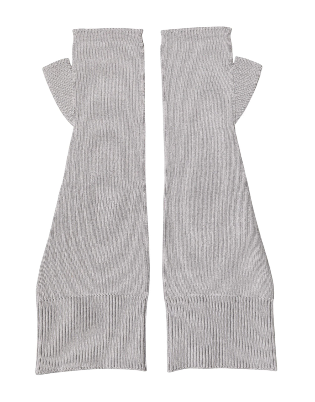 Gray Virgin Wool Knitted Fingerless Men Gloves