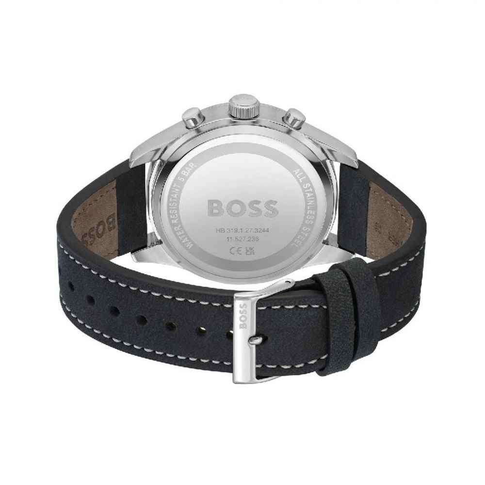 Black Leather Dress Watch