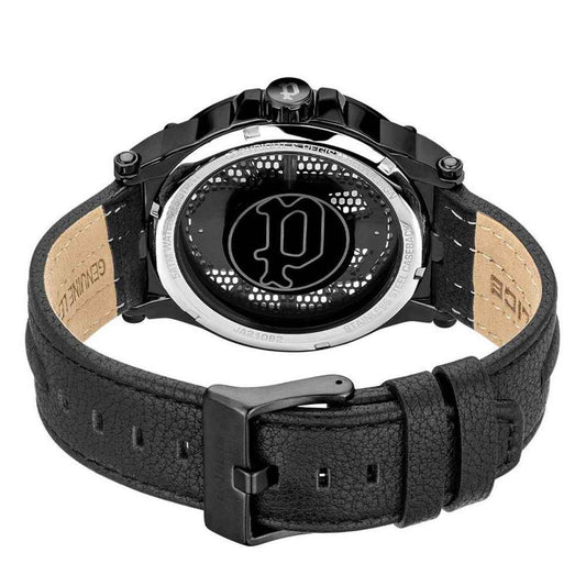 Black Leather Dress Watch