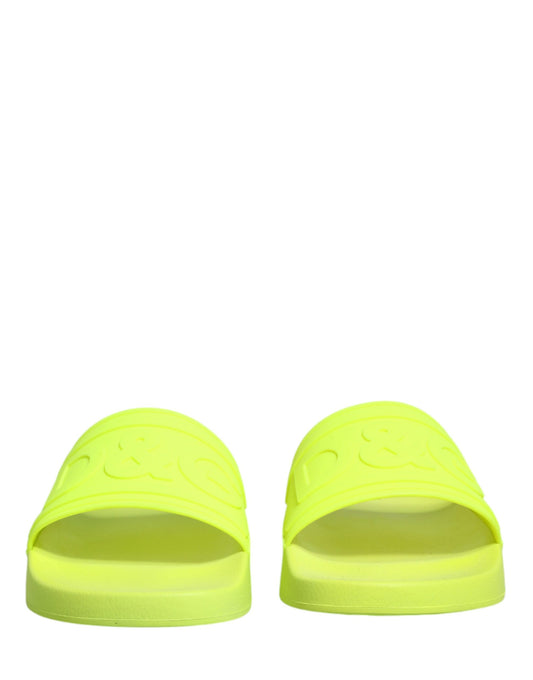 Green Rubber Slides Sandals Beachwear Shoes
