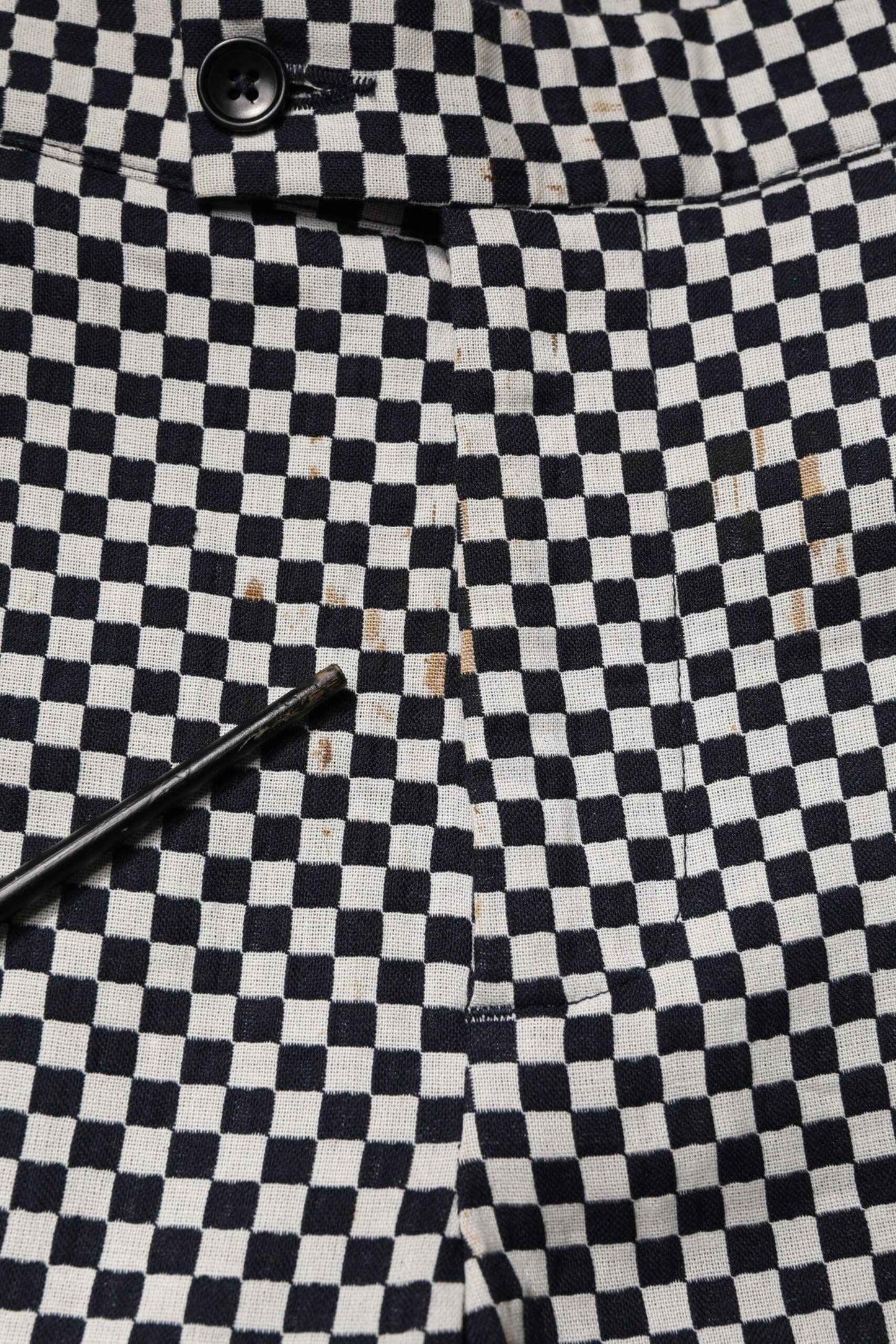 Black White Checkered Men Cropped Pants
