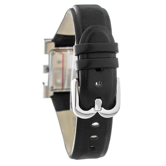 Black Leather Dress Watch