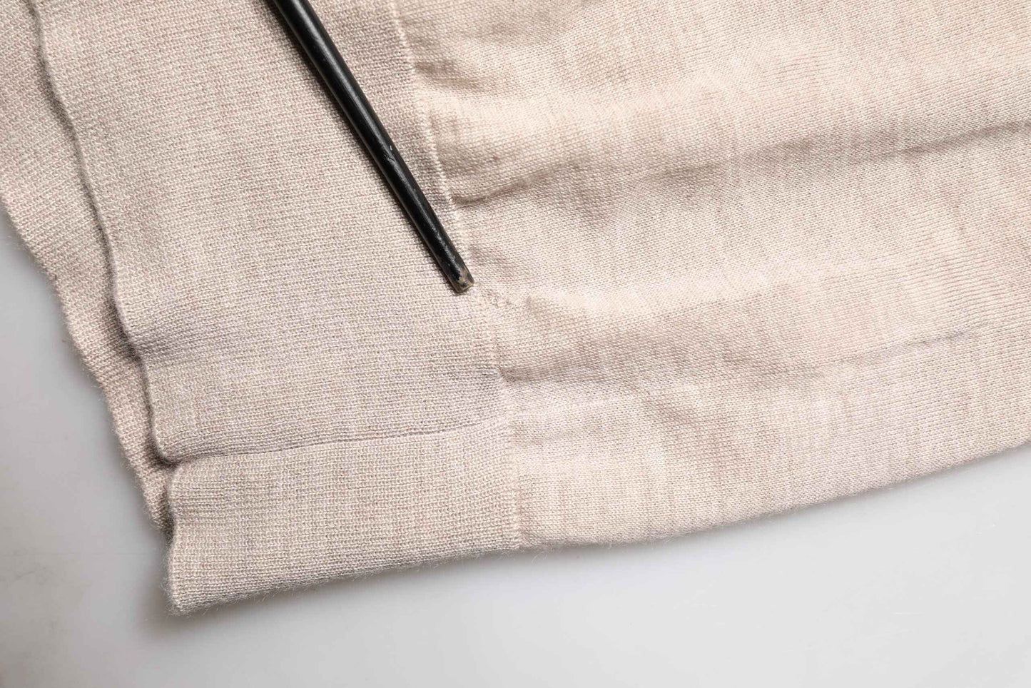Beige Cashmere Collared PoloPullover Sweater