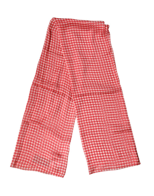 Red Checkered Plaid Neck Wrap Shawl Scarf