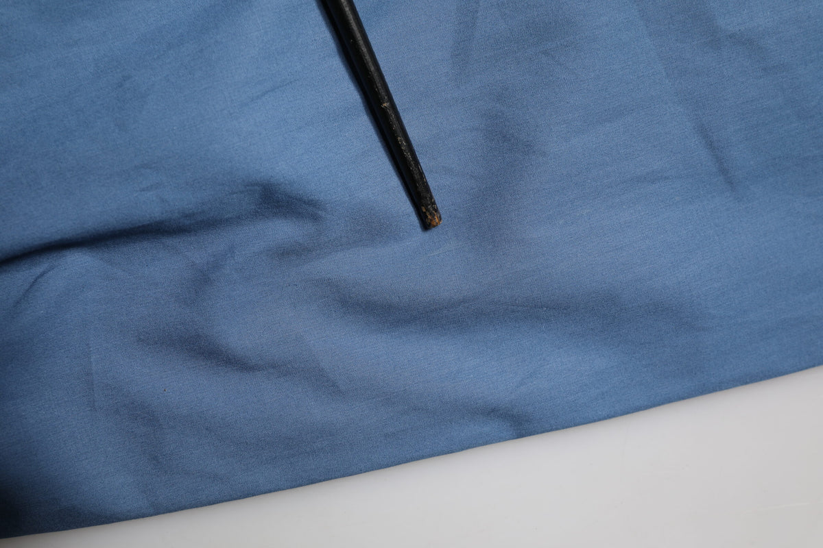 Blue Cotton Double Breasted 2 Piece Suit