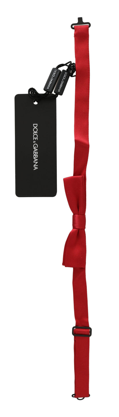 Red 100% Silk Slim Adjustable Neck Papillon Bow Tie Dolce & Gabbana