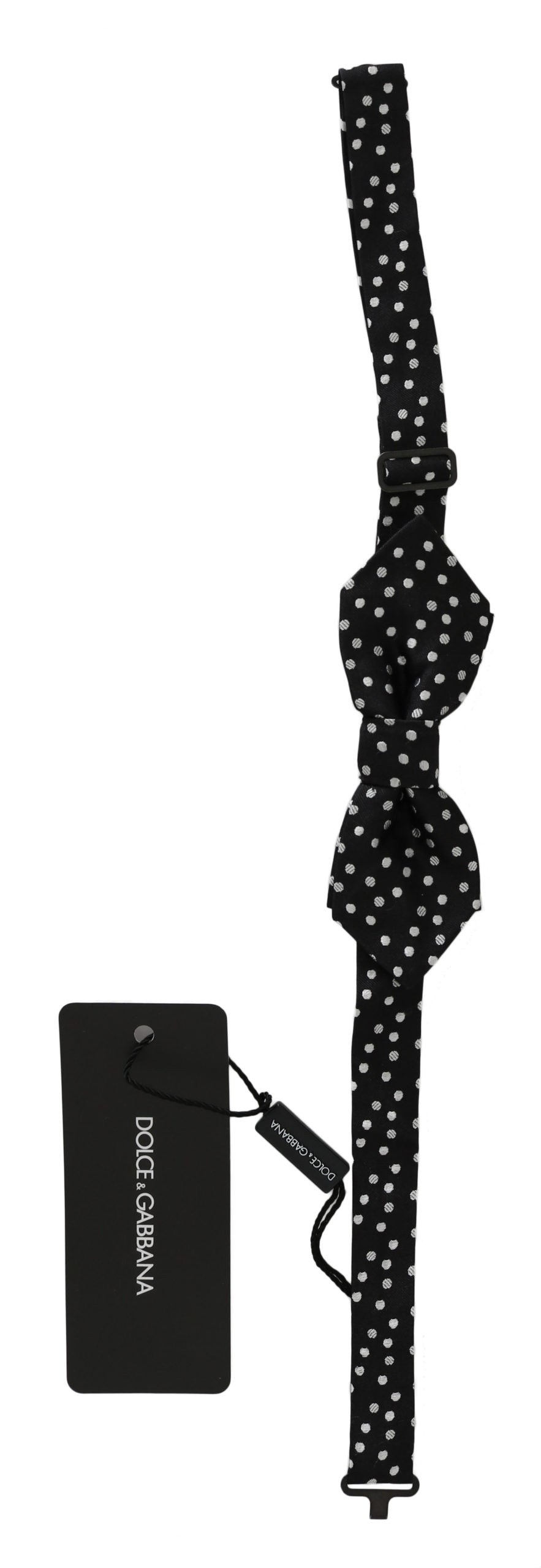 Black Polka Dots Silk Adjustable Neck Papillon Men Bow Tie Dolce & Gabbana