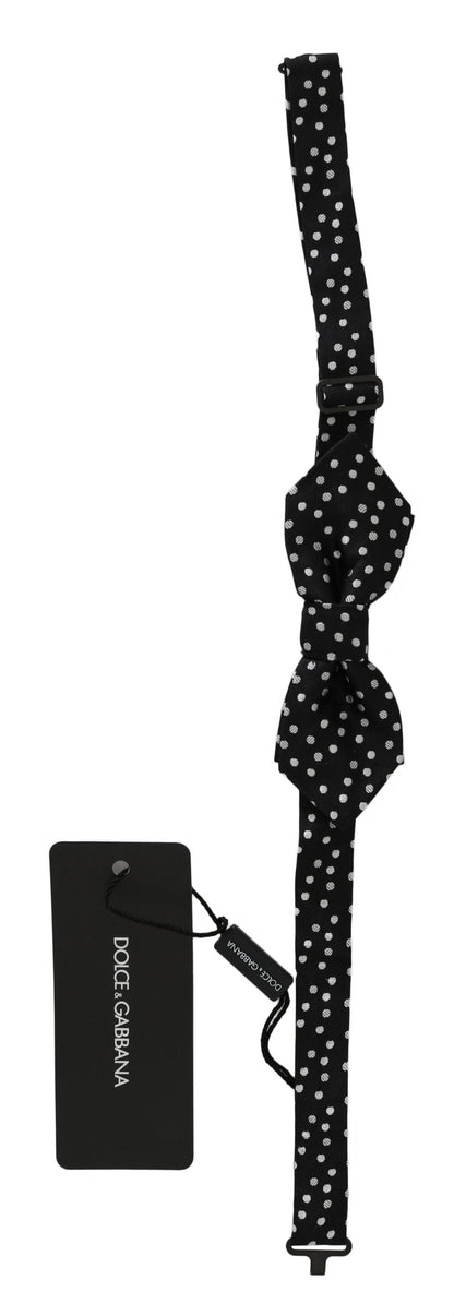 Black Polka Dots Silk Adjustable Neck Papillon Men Bow Tie Dolce & Gabbana