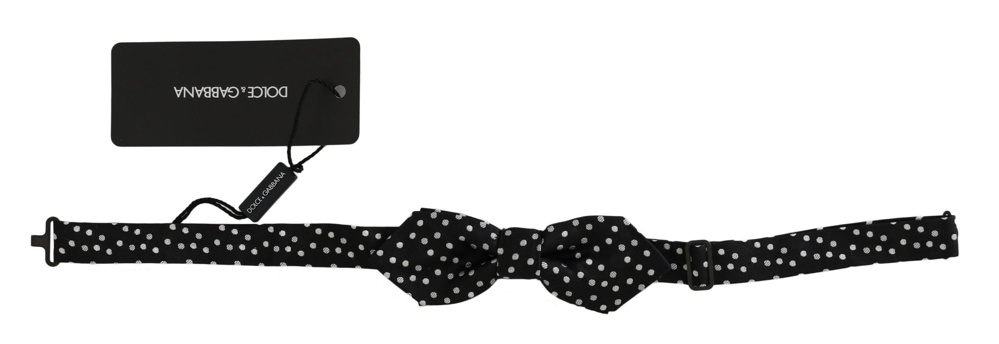 Black Polka Dots Silk Adjustable Neck Papillon Men Bow Tie Dolce & Gabbana
