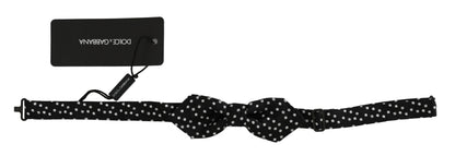 Black Polka Dots Silk Adjustable Neck Papillon Men Bow Tie Dolce & Gabbana