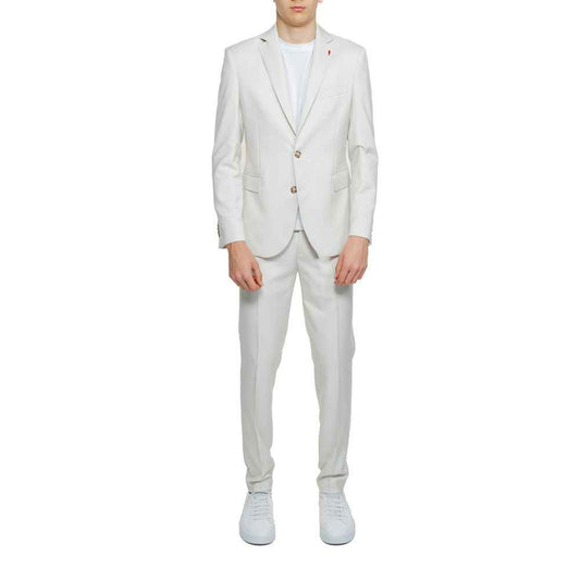 Beige Polyester Two-Piece Suit