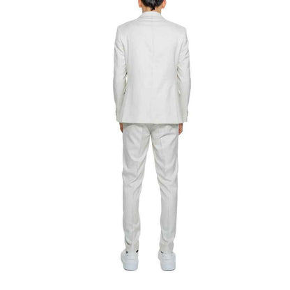 Beige Polyester Two-Piece Suit