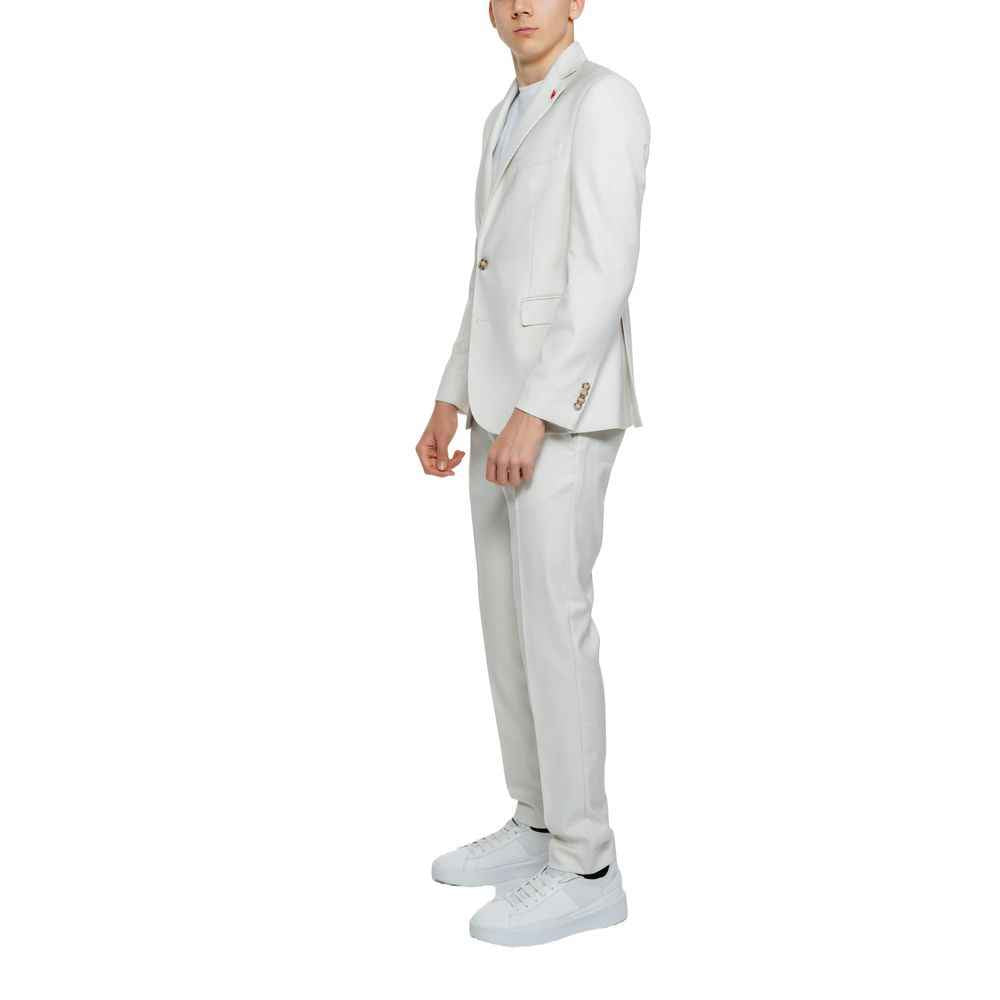 Beige Polyester Two-Piece Suit