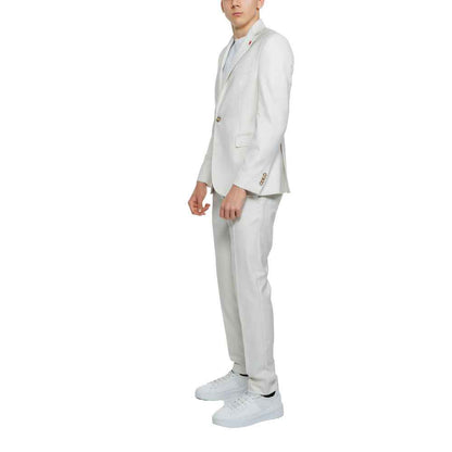 Beige Polyester Two-Piece Suit