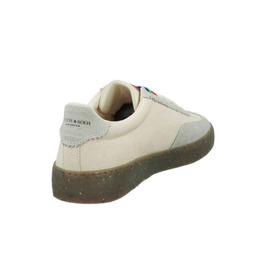 White Linen Low Top Sneakers