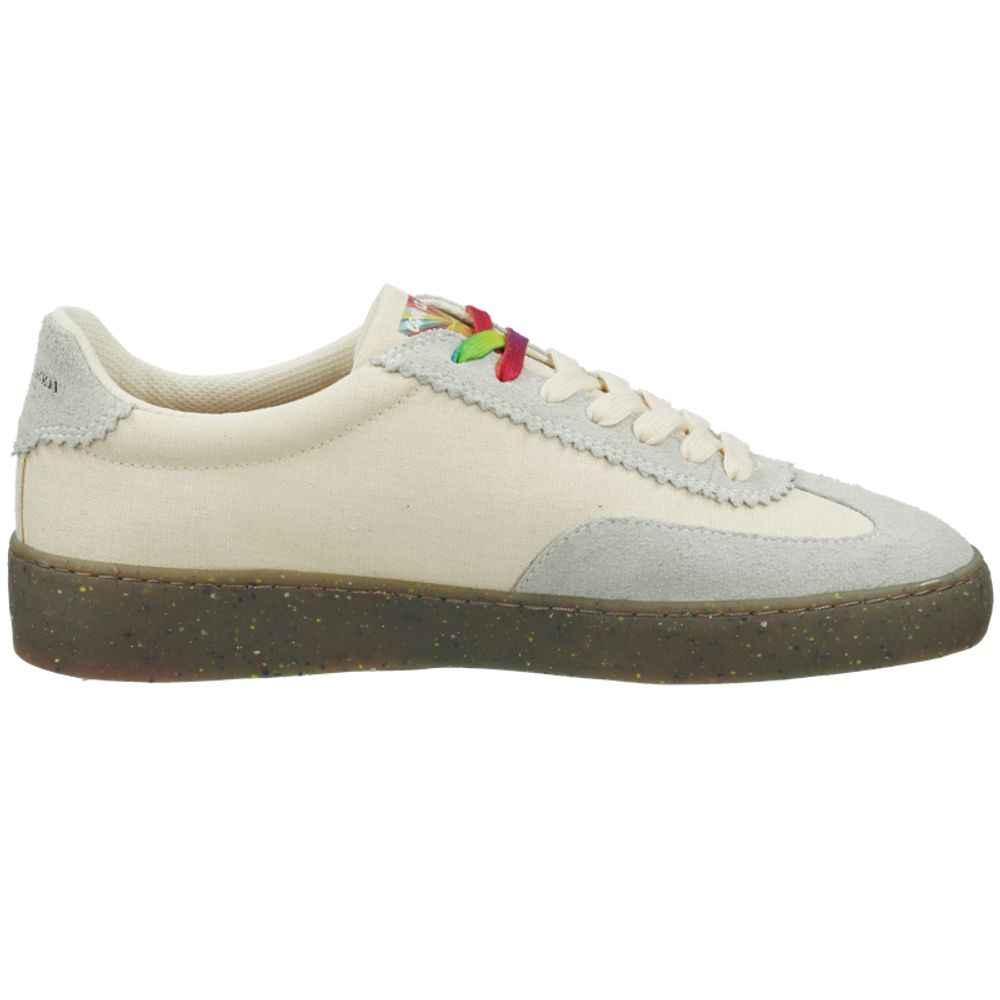 White Linen Low Top Sneakers