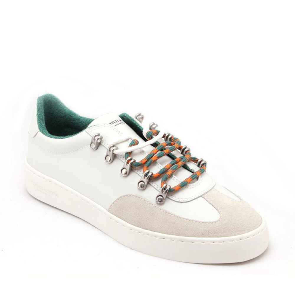 White Leather Low Top Sneakers