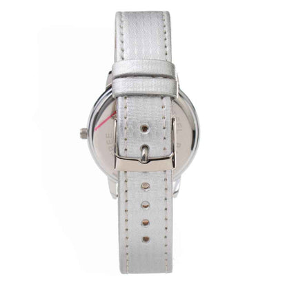 Silver Leather Dress Watch