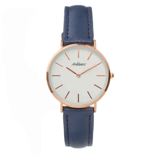 Blue Leather Dress Watch