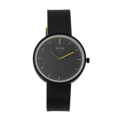 Gray Leather Dress Watch