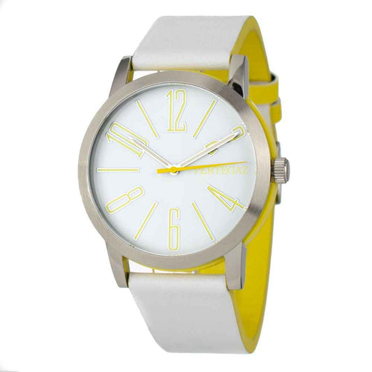 White Leather Dress Watch
