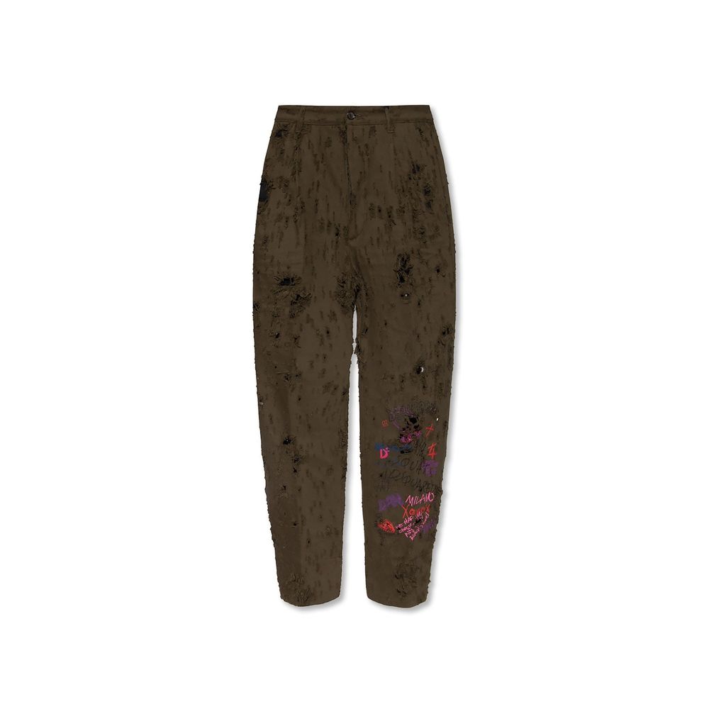 Bicolor Cotton Casual Pants