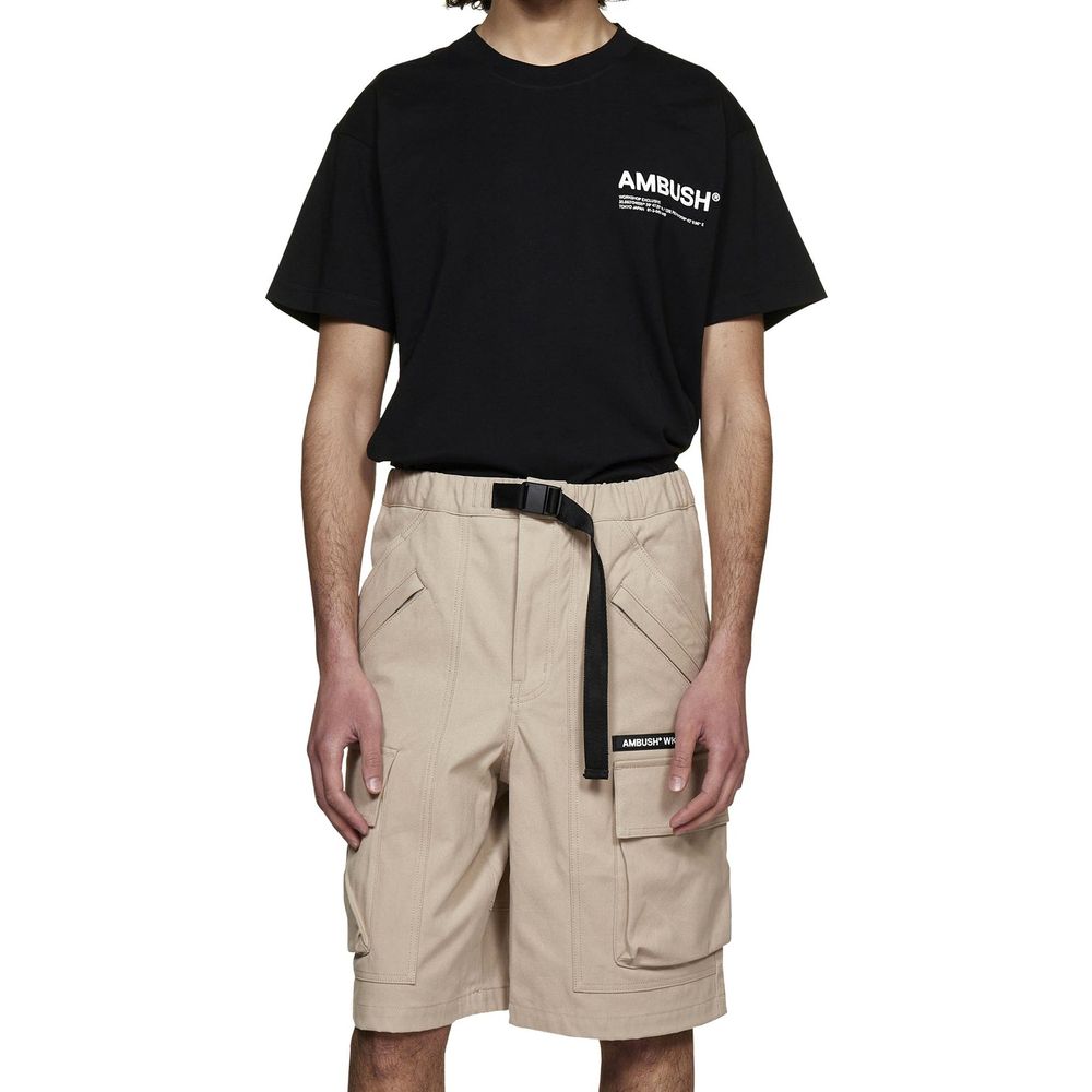Beige Cotton Bermuda Shorts