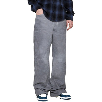 Gray Leather Pants